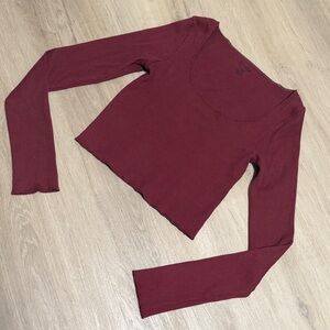 John Galt Burgundy Long Sleeve Top